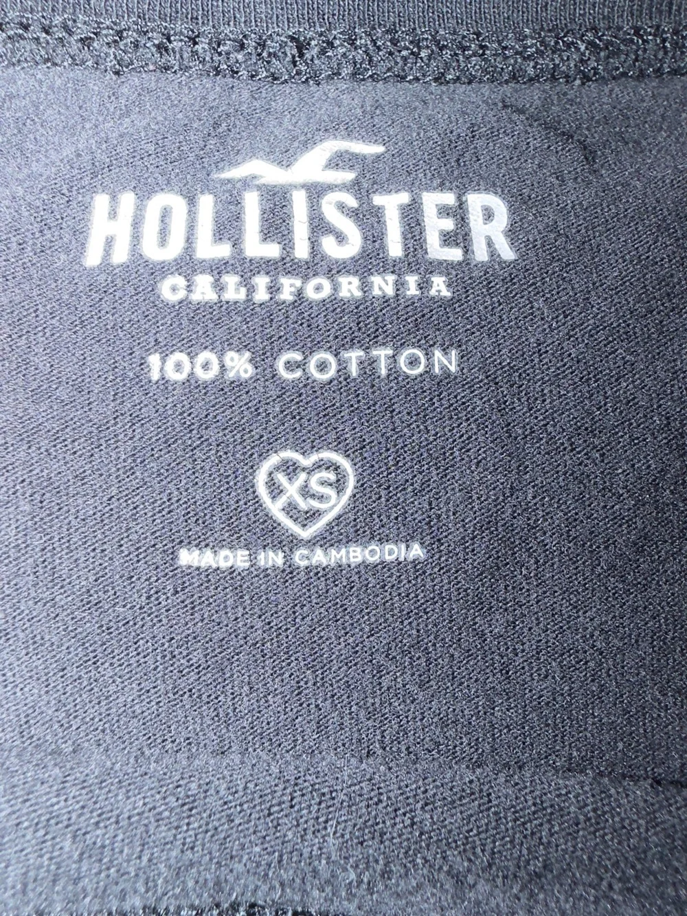 Hollister Black Long-Sleeve Graphic Tee with White Crest